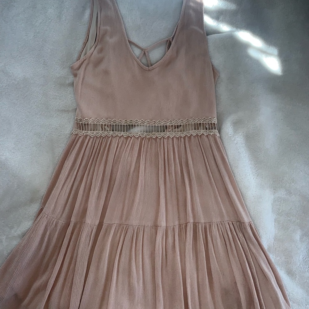 Tan low back dress